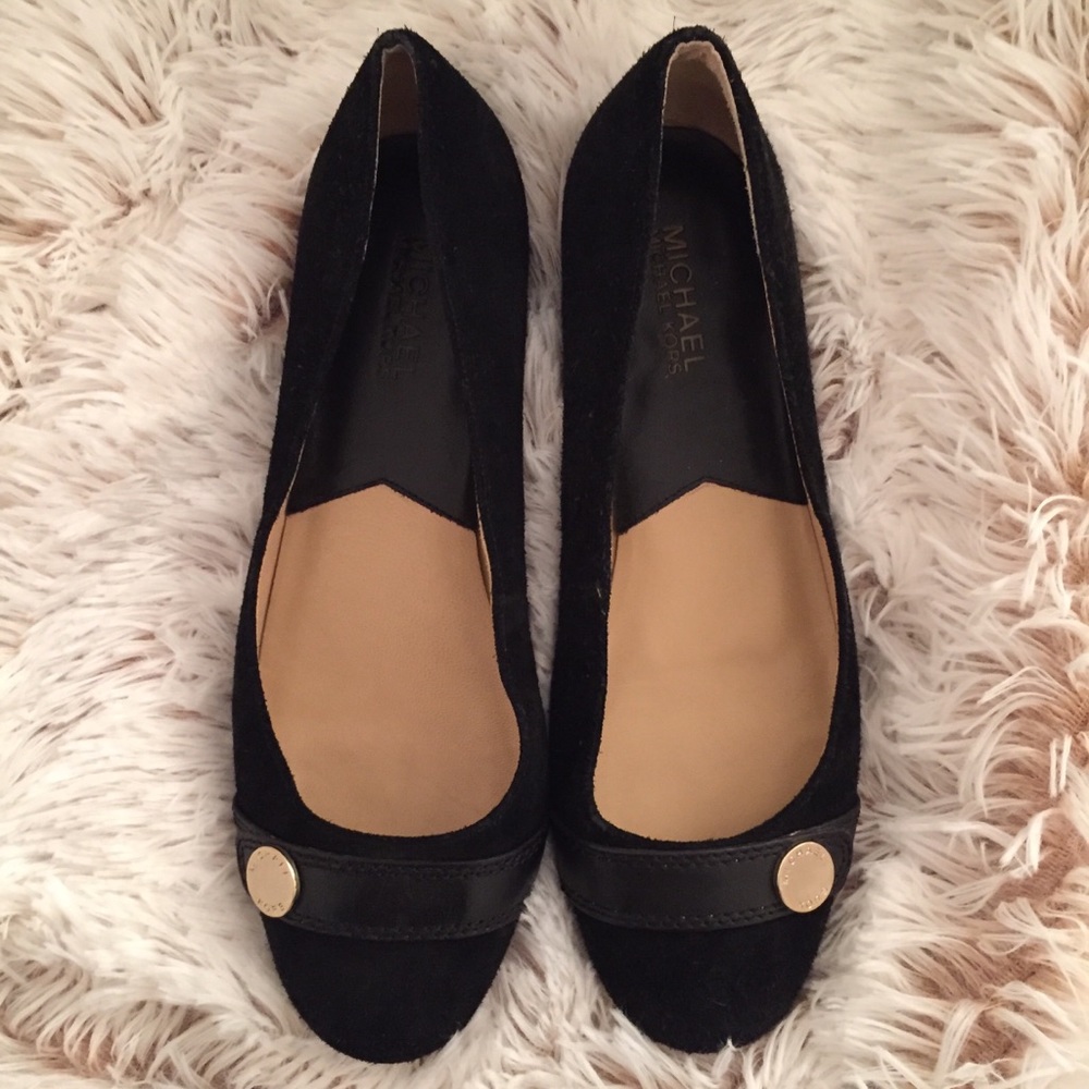 Michael Michael Kors black suede ballet flats